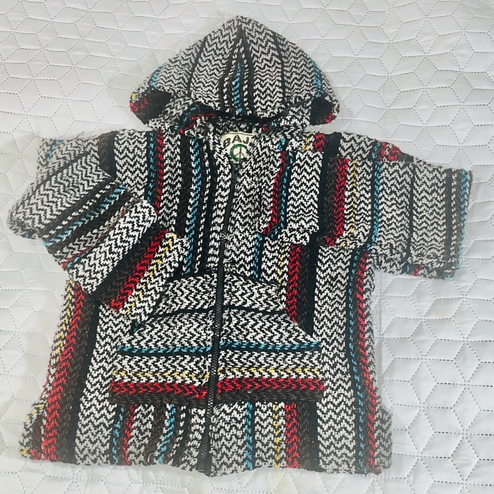 Baja Joe Kids Multicolor Hooded Front Zip Jacket BOYS 8-10Y